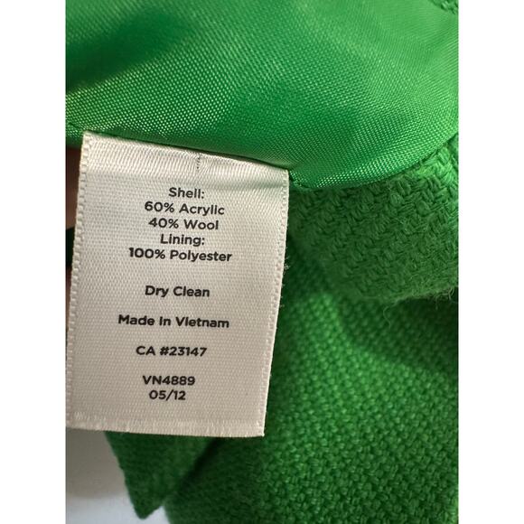 Talbots Seasonless Wool Single-Button Blazer Bright Green Size 8 Tailored Jacket - Picture 4 of 4